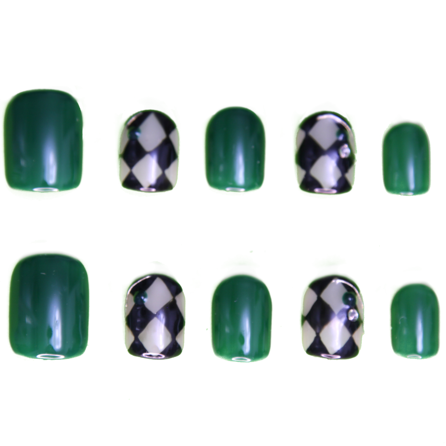 New Version Short Blackish Green Simple Press On Nails|Blackish GreenNails|Press On Nails|Fake Nails