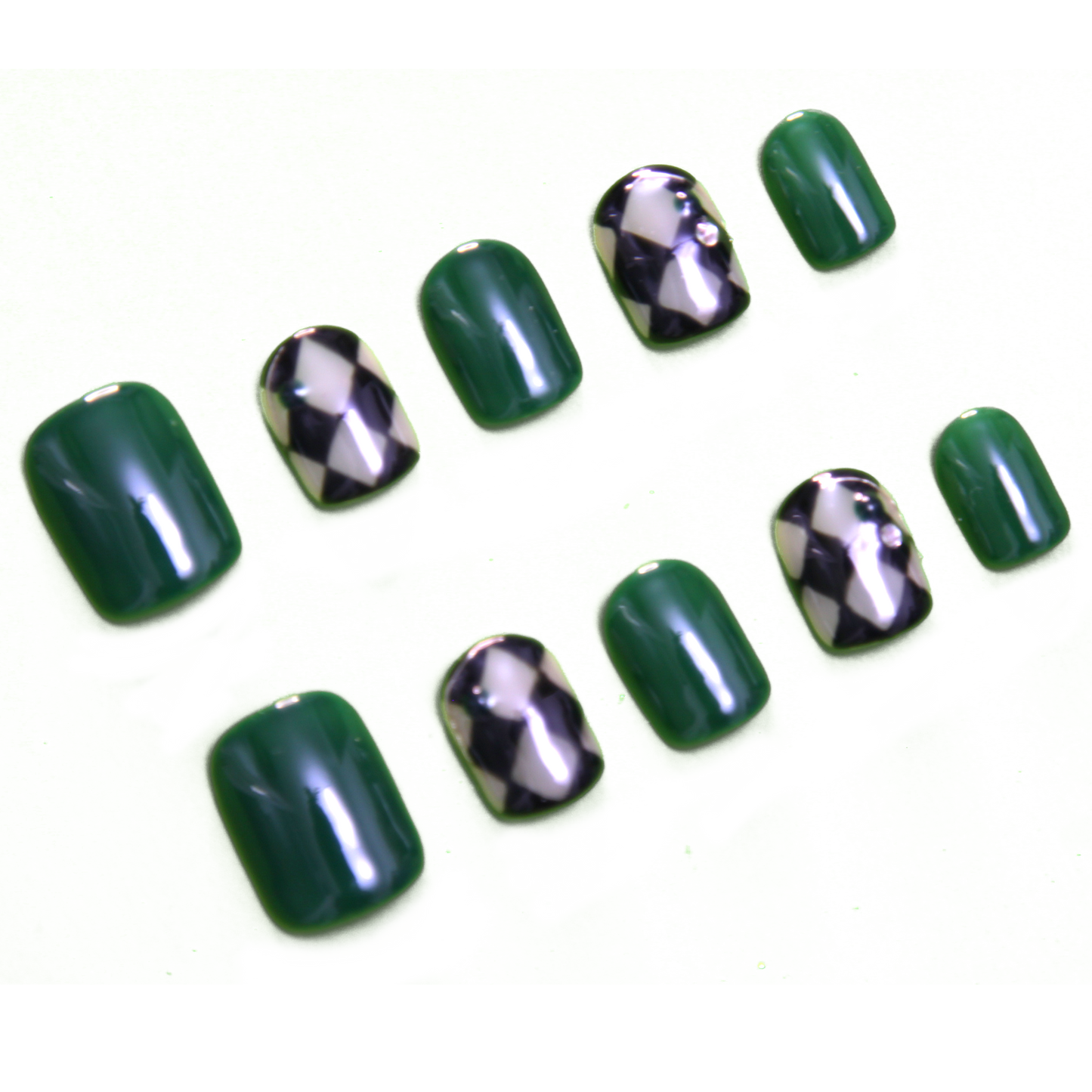 New Version Short Blackish Green Simple Press On Nails|Blackish GreenNails|Press On Nails|Fake Nails