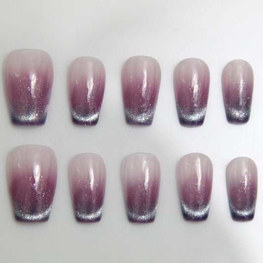 Custom Middle Light Pink Gradient Press On Nails|Light PinkNails|Press On Nails|Fake Nails