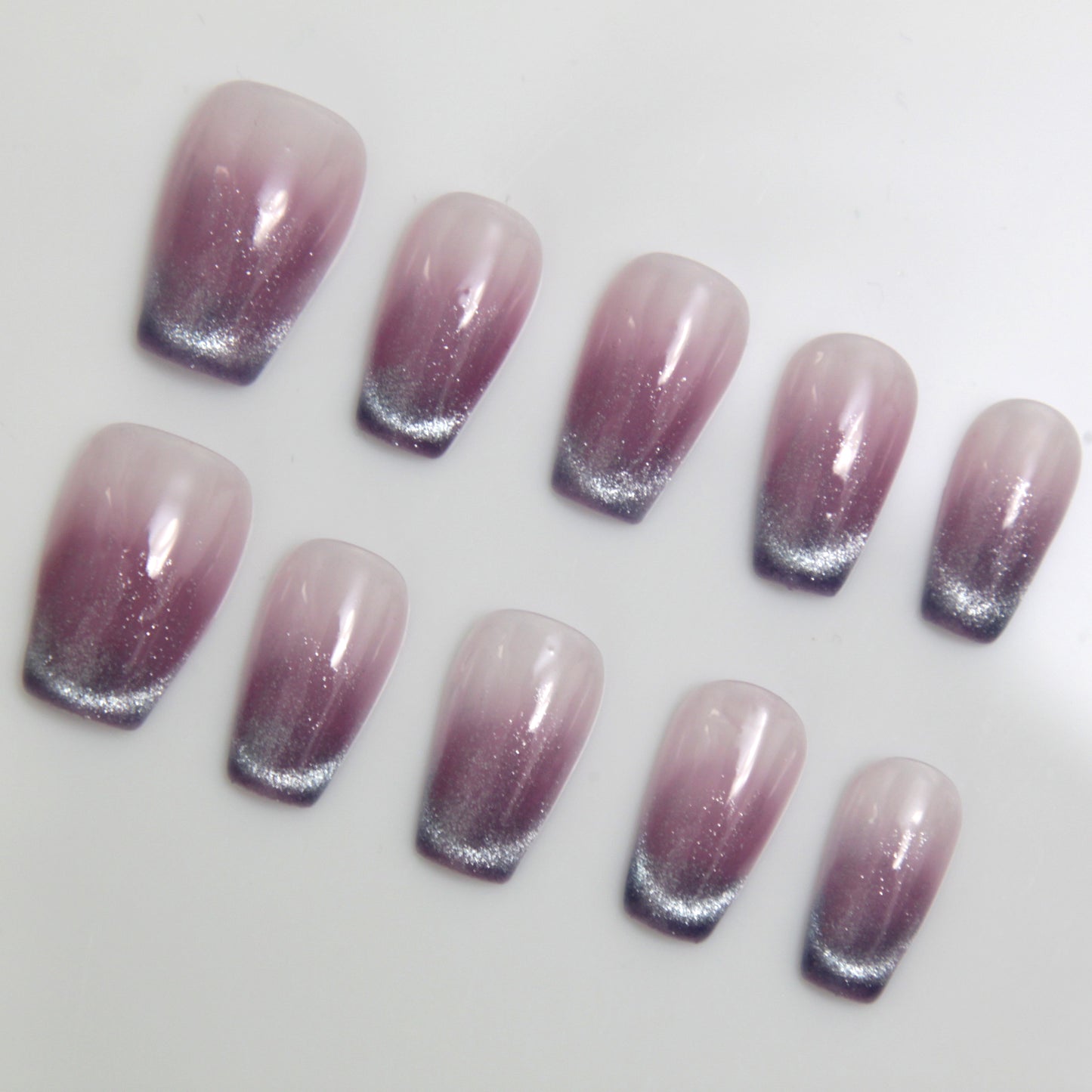 Custom Middle Light Pink Gradient Press On Nails|Light PinkNails|Press On Nails|Fake Nails